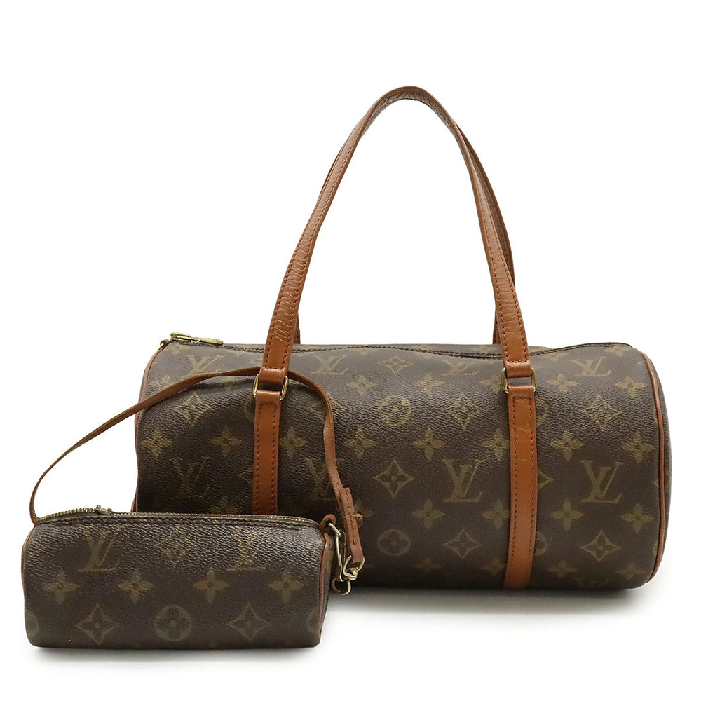 LOUIS VUITTON Monogram Papillon Handbag Cylindrical Pouch